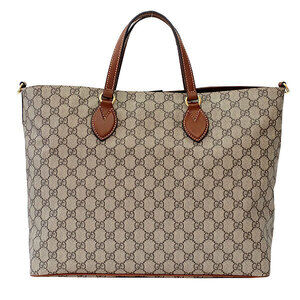 Gucci 5 Tote Bag 3146 Supreme Crossbody Brown GG Leather Handbag